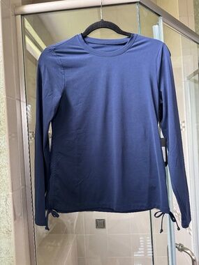 Tail Activewear Essentials Chandra Top L/S Shirt-navy-size medium-NWT-
